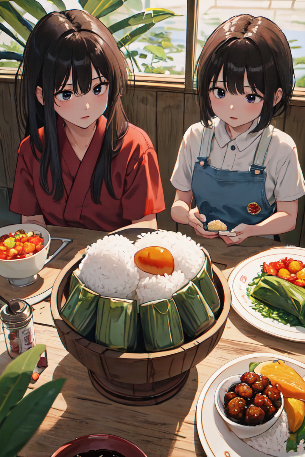 02374-2159944818-(best quality, masterpiece, RAW photo,ultra-detailed_1.2), 2girls,_ _lyco_zongzi_粽子v1_0.5_zongzi,rice ball,.png
